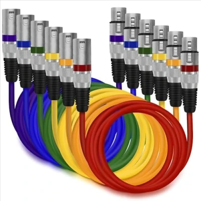 Imagen de Cable Xlr,Cable Microfono, Multicolor Micrófono Patch Cables, Microfono,Cables De Señal Dmx Para Iluminación Escenario 3 Pin Xlr Macho Hembra 3m 6 Colores 2m