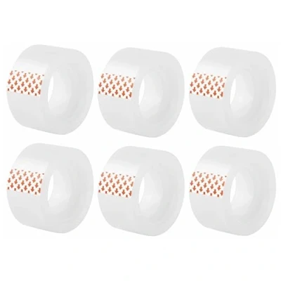 Imagen de D.RECT Cinta Adhesiva de Oficina Transparente 6 Rollos, 24 mm x 20 m