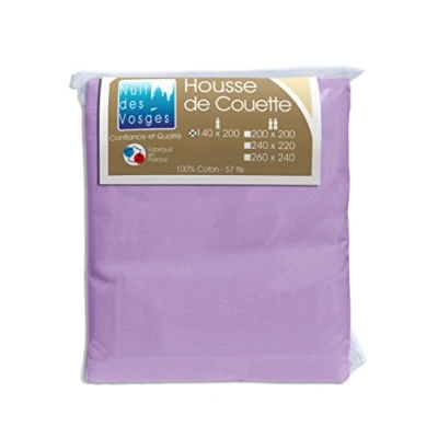 Imagen de Nuit des Vosges 2106114 Cotoval Funda nórdica Algodón Liso Violeta de Parma 140 x 200 cm