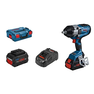 Imagen de Bosch Professional BITURBO atornillador de impacto a batería GDS 18V 1000 C (par apriete Nm, par arranque 1600 2 baterías ProCORE18V 5.5Ah, cargador rápido GAL 1880 CV, en L BOXX 136)