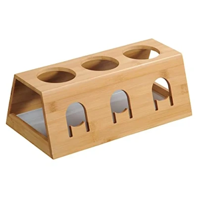 Imagen de Soporte para botellas KESPER 58650 13 de 32 x 17,5 12 cm con bandeja goteo extensible (bambú)