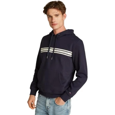 Imagen de Tommy Hilfiger Central Chest Stripe Hoody Unisex Sudadera, Talla: XS, Desert sky
