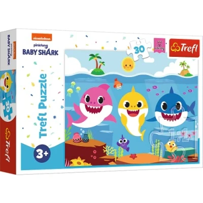 Imagen de Trefl Baby Shark, El Mundo Submarino de los Tiburones Puzzles 30 piezas Colores con Personajes Cuentos Hadas, Entretenimiento Creativo, Diversión para Niños partir 3 años