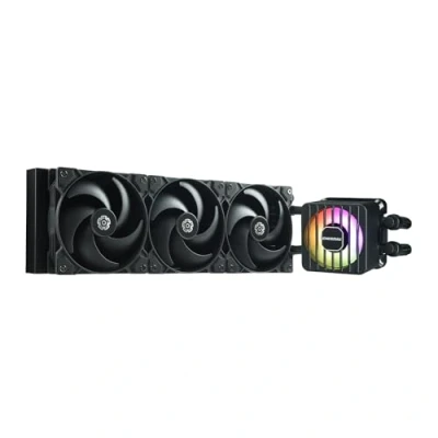 Imagen de ENERMAX LIQMAXFLO SR 360mm Refrigeración Líquida CPU AIO Bomba de Doble Cámara Alto Rendimiento ARGB VRM Ventilador 370W+ TDP 3x 120 PWM Silencio LGA 1700 y AM5/AM4 Negro