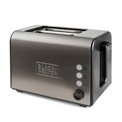 Imagen de Tostadora Black+Decker con 2 ranuras extra anchas. 900W. Inox