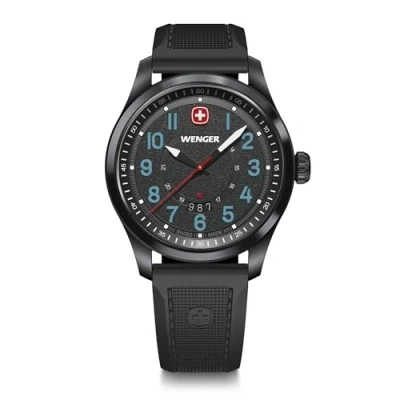 Imagen de Wenger Hombres Reloj de Pulsera Terragraph Analog Quarz, Ø 43 mm, Impermeable hasta 100 m, Cuero, 01.0541.127