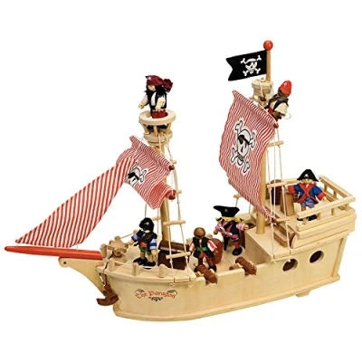 Imagen de Bigjigs The Paragon Pirate Ship Variedad Embarcación, Multicolor, Medium (T0094)