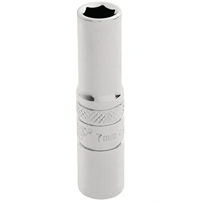 Imagen de Draper bt mm/B 1/4 &quot;Square Drive Llave 6 punto profundo Socket (7 mm), color azul, 7 mm
