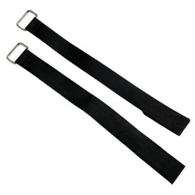 Imagen de Lot de 2 attaches c‚ble rÈutilisables A boucles et crochets robustes en mÈtal, noir 3cm x 40cm