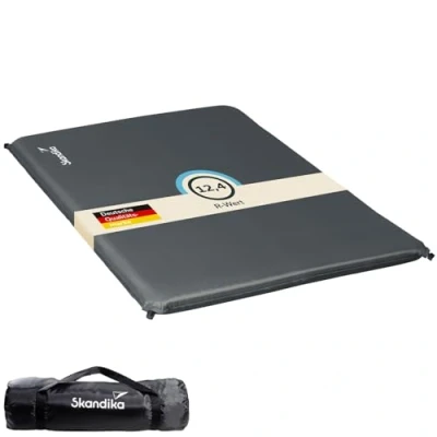 Imagen de skandika Easy Single/Double 3D Premium Colchoneta de Aire autoinflable para al Libre, Camping (Easy Double)