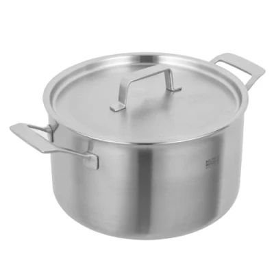 Imagen de KUHN RIKON Culinary Fiveply Cacerola de 24 cm, 6,6 L, apta para horno, con tapa acero inoxidable, platos inducción, aptos lavavajillas