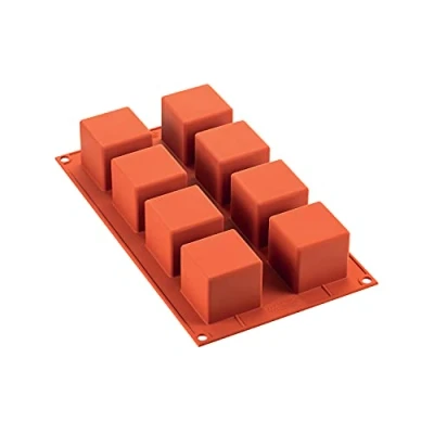 Imagen de silikomart SF104 Moldes de Silicona 50x50 h 50 mm, Rojo ladrillo, 5.5 x 17.5 31 cm