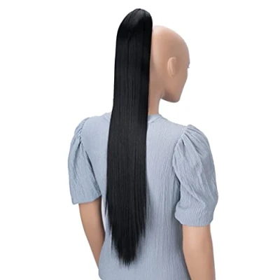 Imagen de CAISHA Postizo De 70 cm Trenza Cola Caballo Liso Extensiones Cabello Negro H74
