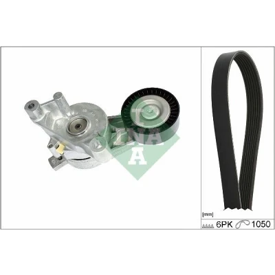 Imagen de INA 529 0468 10 Juego de correas trapeciales poli V Revisar/sustituir poleas libres del alternador VOLKSWAGEN: Passat B6 Berlina, Variant