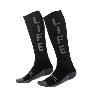 Imagen de O&#039;Neal Calcetines de motocross MTB Downhill Freeride Absorción del sudor, zona talón y la suela reforzada Pro MX Ride Life Unisex Adulto Negro Gris Talla única
