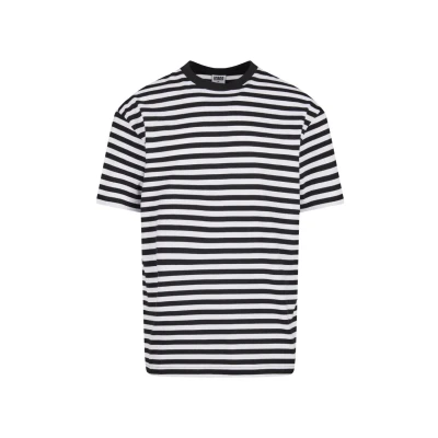 Imagen de Urban Classics Regular Stripe Camiseta estampada, Hombre, Talla: XXL, White black