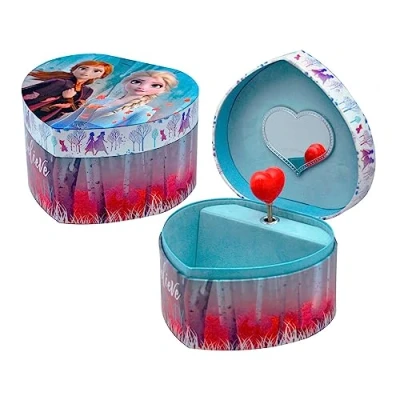 Imagen de CARTOON Joyero musical Disney Frozen II Elsa y Anna Corazón 14,8 x 13,5 8,6 cm