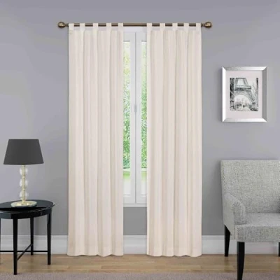 Imagen de Pairs to Go Montana Cortinas Decorativas Modernas para Ventana de Dormitorio o Sala Estar (2 Paneles), Algodón, Natural, 30 in x 84 in, 2