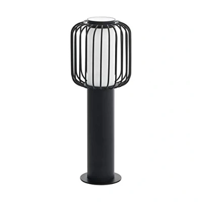 Imagen de Eglo Ravello, lámpara de exterior para zócalo, 1 foco, acero galvanizado, color negro y plástico blanco, con casquillo E27, IP44