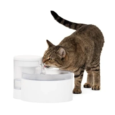 Imagen de Fuente de Agua sin Bomba Outlast PetSafe, 1,7 L, para Gatos y Perros pequeños, Apta lavavajillas, fácil Montaje Limpieza, Filtro Incluido