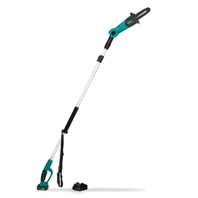Imagen de VONROC Motosierra telescópica 20V (Incluye batería de 2.0Ah y Cargador rápido) Cabeza inclinable Pértiga Extensible (200 260 cm)