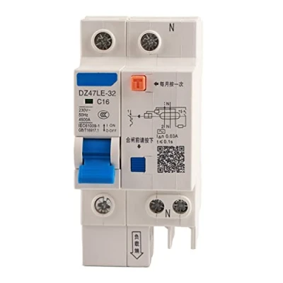 Imagen de DZ47LE 32 Interruptor automático, 230V Disyuntor de Protección Fuga a tierra Sobrecarga seguridad contra cortocircuitos(12A)