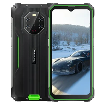 Imagen de Blackview Smartphone Resistente BV8800, 6,58&#039;&#039; 90Hz FHD+ Pantalla, Cámara Cuatro 50MP IR Visión Nocturna, Helio G96 8GB+128GB, Batería 8380mAh, Android 11 IP68 Móvil Antigolpes, GPS NFC Verde