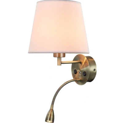 Imagen de Mantra Iluminación. Modelo CAICOS. Aplique de pared con lector y conector USB fabricado en hierro aluminio acabado color cuero