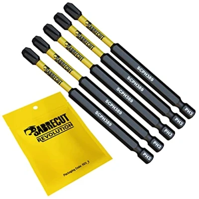 Imagen de 5 x SabreCut SCPH389_5 89 mm PH3 Juego de puntas destornillador impacto magnético Phillips Heavy Duty Compatible con Dewalt Milwaukee Bosch Makita y más