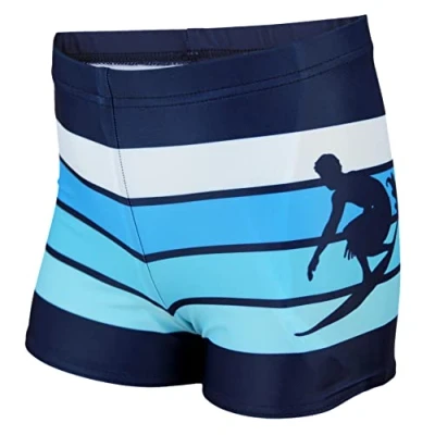 Imagen de Aquarti Bañador de Niño con Motivo a Rayas, Azul Oscuro/Azul, 158