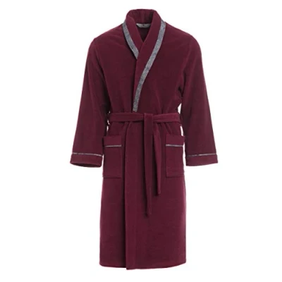 Imagen de Revise RE 400 Albornoz para hombre, elegante, cálido, rojo burdeos, S