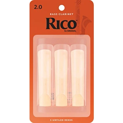 Imagen de Rico 2.0 Strength Reeds for Bass Clarinet (Pack of 3)