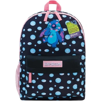Imagen de Disney Mochila Escolar Infantil con Espalda Acolchada y Cintas Ajustables Colegio Niña Bolsillo Frontal Lateral (Negro)