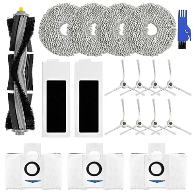 Imagen de 19 Piezas Accesorios de Repuesto para ECOVACS DEEBOT T20 Omni, Robot Aspirador, 1 Cepillo Rodillo, 8 Cepillos Laterales, 2 Filtros HEPA, 4 Toallitas, 3 Bolsas Polvo,