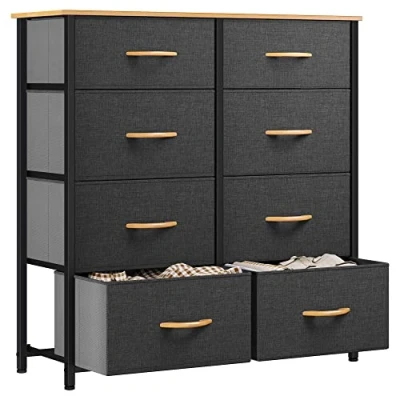 Imagen de YITAHOME Cajonera de Tela, Cómoda Unidad Almacenamiento con 8 cajones Extraíbles, para Sala Estar, Dormitorio, habitación Infantil, Gris Oscuro