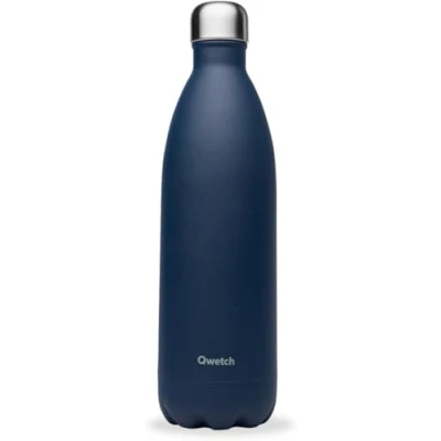 Imagen de Qwetch Botella Isotérmica Originals Granite Azul 1L Nómada de Acero Inoxidable 24h Frío y 12h Caliente Impermeable, Libre BPA Reutilizable