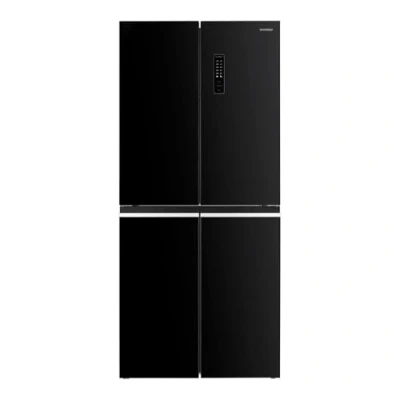 Imagen de Hyundai Frigorífico de 4 Puertas Cristal negro, Puertas. H418800ENFN, Capacidad 362 Litros, No Frost, Multi Air Flow, Bajo Nivel Sonoro, Clasificación Energética E