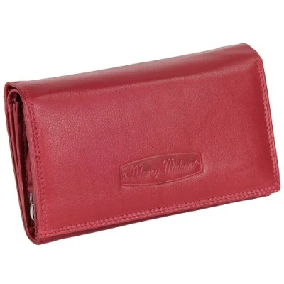 Imagen de Ledershop24 Monedero Billetero de piel para mujer, alargado, incluye llavero exclusivo Rojo talla única