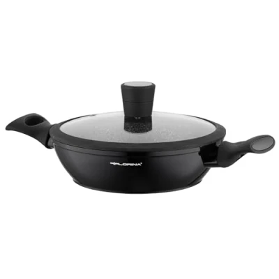 Imagen de FLORINA Olla de Aluminio (1,6 l) I 20 cm con Tapa Silicona Vidrio MAGNUM Antiadherente Cacerolas Cocina para Pasta, Sopas Apta Todo Tipo Cocinas, Incluyendo Inducción
