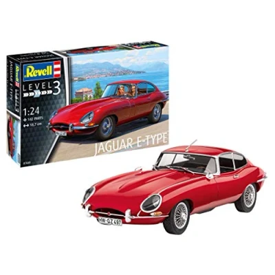 Imagen de Revell 07668 Jaguar E Type (Coupé) Kit de modelo plástico sin construir/sin pintar, escala 1:24, rojo