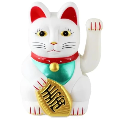 Imagen de Freak Scene Agitando Gato Chino Maneki Neko 18 cm Blanco