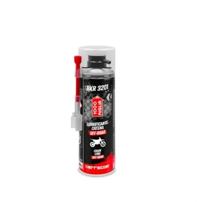 Imagen de ERRECOM 1000 Miglia BKR 3201 Lubricante Cadena Motos Off Road, Todo Terreno, Resiste Barro y Agua,Chorro Preciso Sin Salpicaduras, Incluye Sistema Huggie con Extensión de 90, Bote Aerosol 500ml