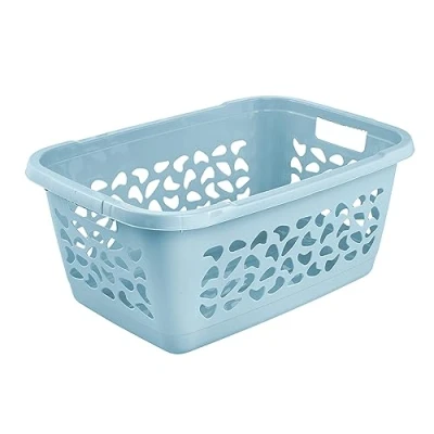 Imagen de keeeper Cesto de la colada, Patrón orificios decorativos, 52 L, Jost, Azul Nordic
