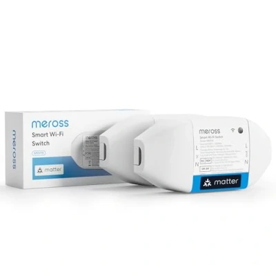 Imagen de Meross Interruptor Inteligente Matter, 16A WiFi con Matter Simple Setup (MSS) y Monitoreo de Energía, Universal DIY Compatible Apple Home, Alexa Google 2 Piezas
