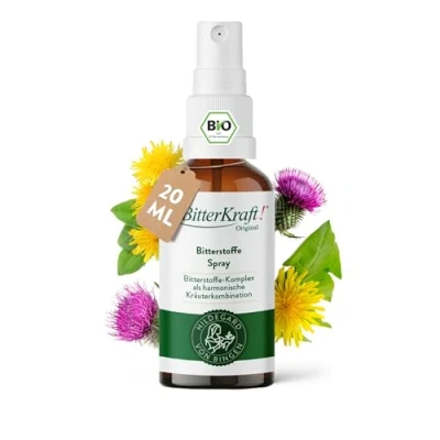 Imagen de BITTERKRAFT Original en 5 tamaños Spray de gotas amargo según Hildegard von Bingen Perfecto para el camino Hierbas equilibradas antes comer 20ml