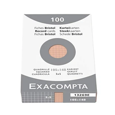 Imagen de Etui de 100 fiches bristol quadrille 5x5 non perfore 105x148mm