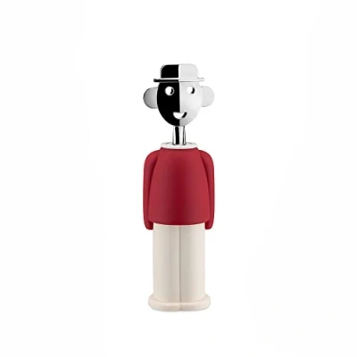 Imagen de Alessi Alessandro M. Sacacorchos, Zamak Cromado y Resina termoplástica, Rojo/Blanco, Talla única