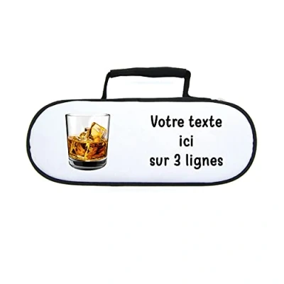 Imagen de Mygoodprice Funda para bolas de petanca Pictograme, cristal Whisky con texto personalizado