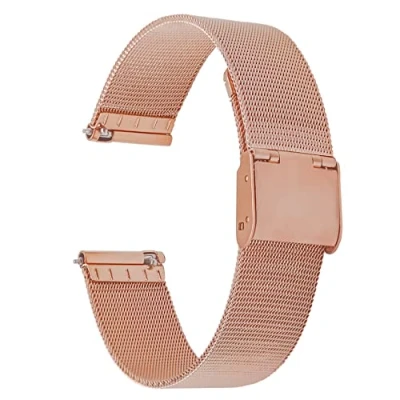 Imagen de Correa de Reloj 18 mm 20 22 Acero Inoxidable Mesh Repuesto, Malla Reloj, Correas para Relojes Reemplazo la Banda Pulsera Hombres y Mujeres (18 mm, plateado)