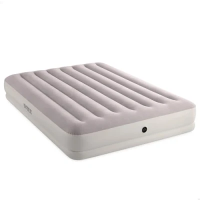 Imagen de Intex, Colchón Hinchable Doble, Prestige Mid Rise, 152x203 cm, Fiber Tech, Cómodo y Estable, Superficie Suave flocada, Hinchador eléctrico Incluido, Cama Inflable, Colchones inflables (64179)